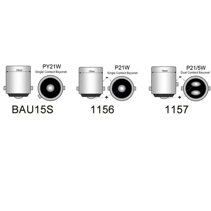 1 шт. 1156 1157 Светодиодные лампы BA15S BAY15D BAU15S Автомобильные задние фонари заднего