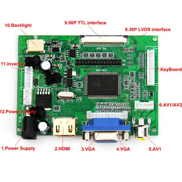 N070ICG LD1 для RasPi RPI Raspberry pi VGA 2AV HDMI LCD плата контроллера 7 дюймов 1280*800 40pin LVDS |