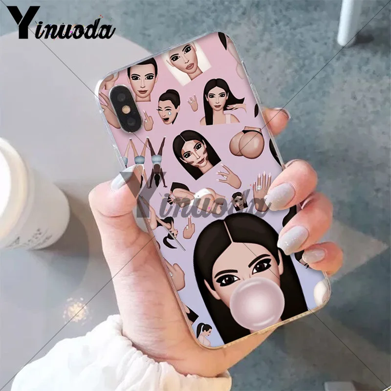 Yinuoda смешное лицо kimoji Ким Кардашьян Coque Shell чехол для телефона для Apple iPhone 8 7 6 6S Plus X XS MAX 5 5S SE XR Чехол для мобильного телефона - Цвет: A4
