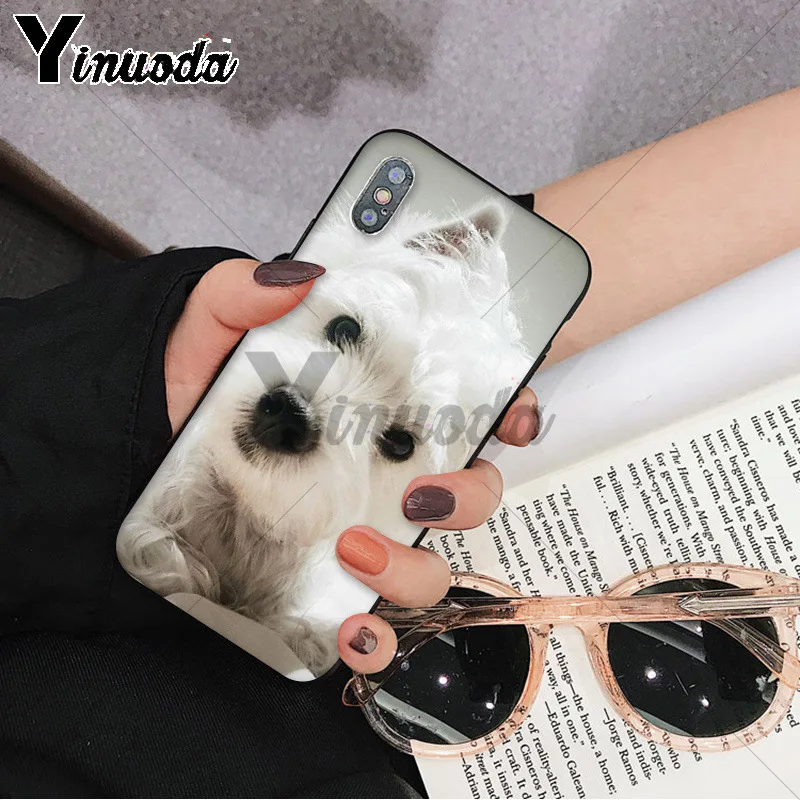 Yinuoda Westie терьер собака щенок Хайленд терьер черный ТПУ мягкий резиновый чехол для телефона для iPhone 8 7 6 6S Plus 5 5S SE XR X XS MAX - Цвет: 8