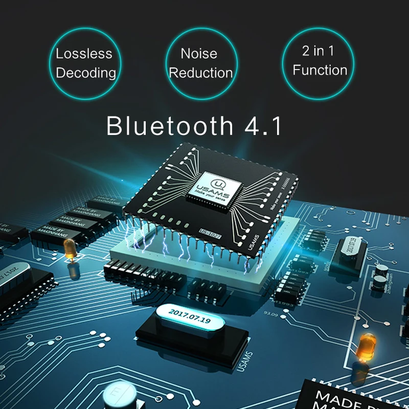 Беспроводные bluetooth наушники USAMS стерео водонепроницаемые с ушками