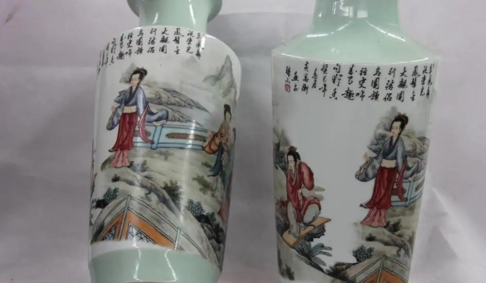 WBY 18 дворцовых полихромов wucai цвет фарфора дамы Рисование поле горничной кувшин