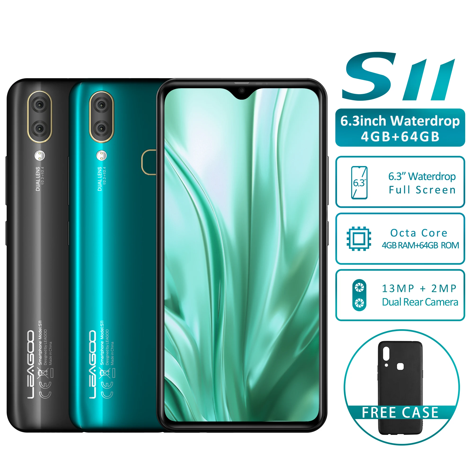 LEAGOO S11 4 Гб 64 мобильный телефон Android 9 0 6 3 &quotдисплей капли воды Helio P22 Восьмиядерный