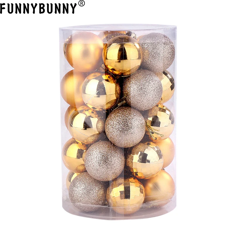 FUNNYBUNNY 34 шт Набор рождественских шаров 4 см рождественские украшения елочные украшения шаровые шары елочные шары