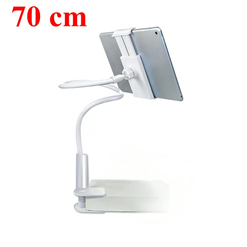 70 cm white Гибкий Держатель для планшета 70/100 см длинная кровать/настольный зажим Кронштейн для iPad Mini Air Подставка для планшета поддержка 3,6 до 10,5 дюймов планшет - Цвет: 70 cm white