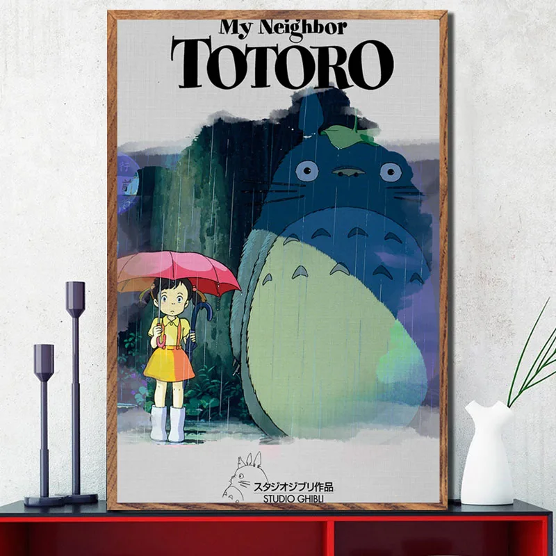 Постеры и принты Мой сосед Тоторо студия Ghibli Аниме Классический плакат с героями аниме стены художественное полотно живопись для домашнего декора - Цвет: 0010