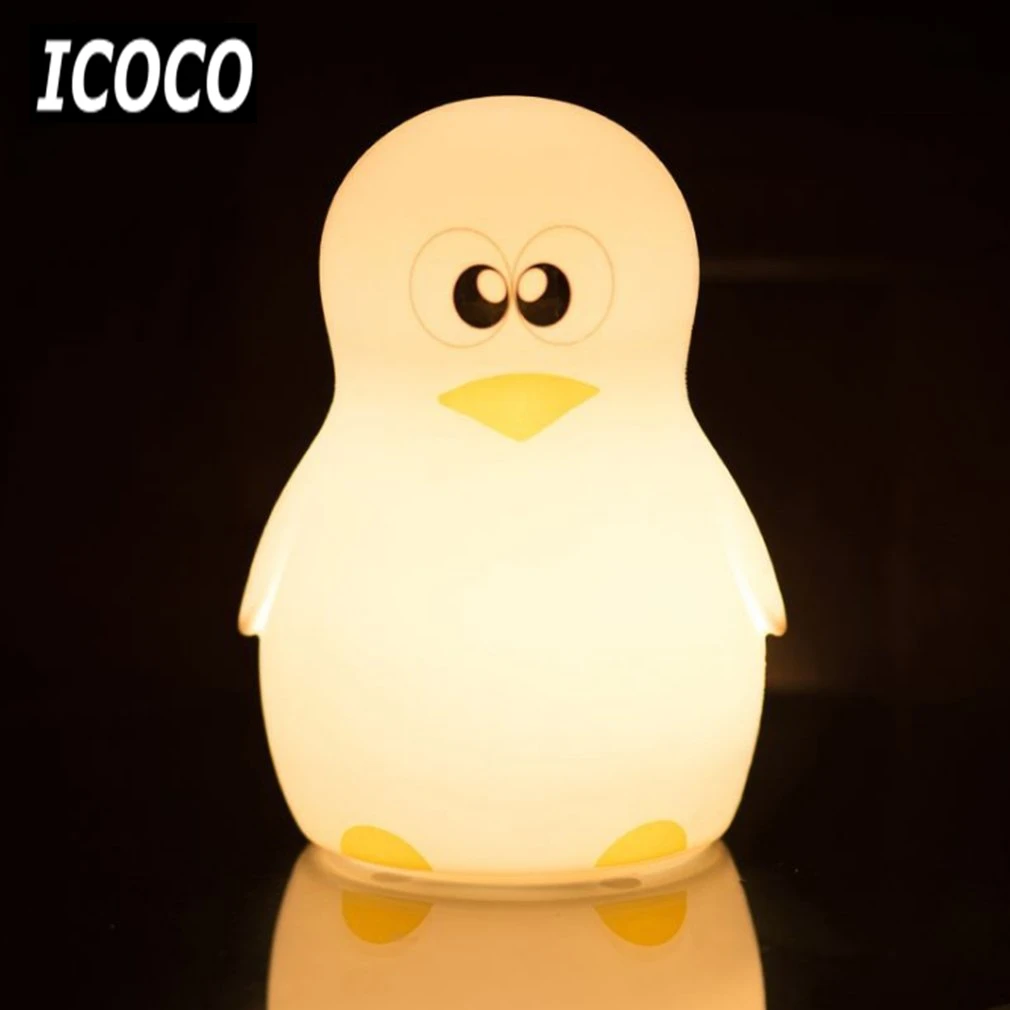 Icoco милый пингвин ночник Регулируемый Красочный светодиодные рабочего свет