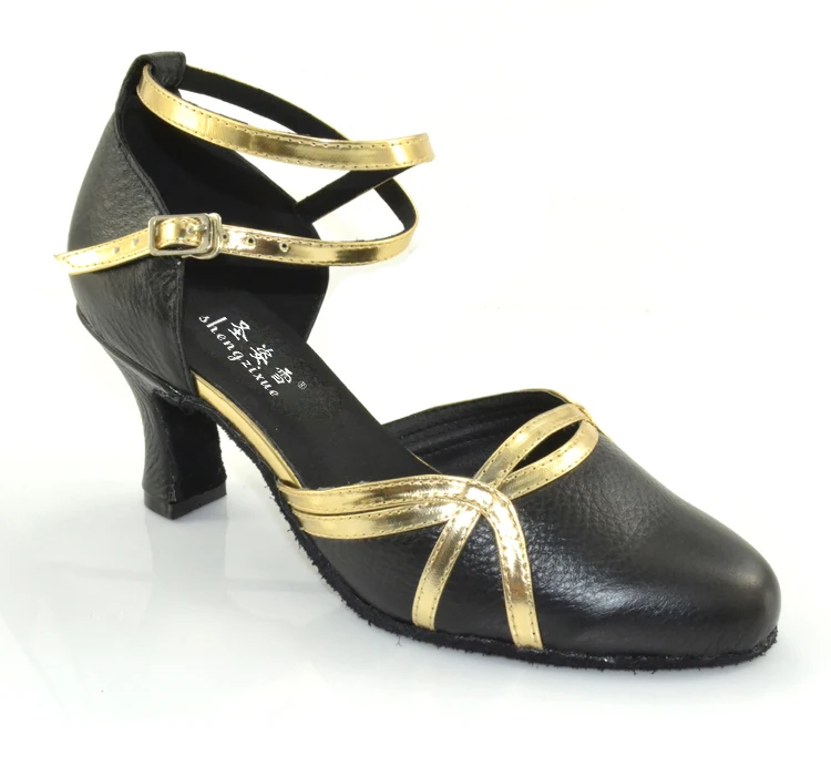 Женские атласные туфли WUXIJIAO черные со стразами для латиноамериканских танцев