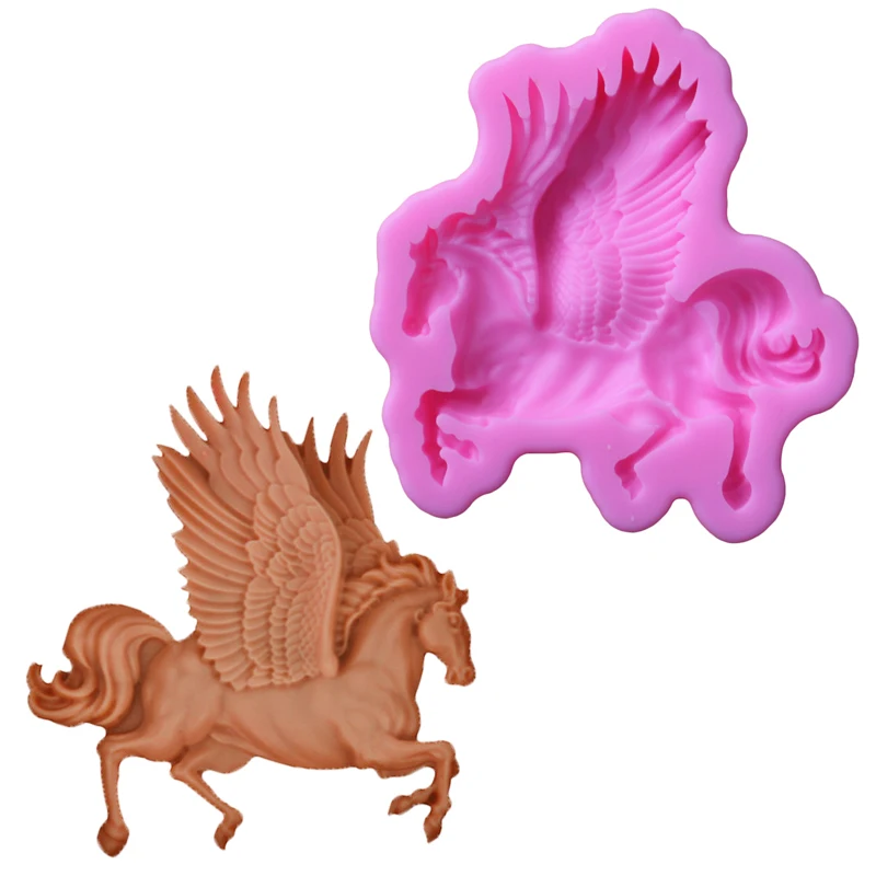 New Pegasus-shaped Fondant Cake Decoration Mold Soap Chocolate Fudge Dessert Diy Bakeware Handicrafts Kitchen Accessories | Дом и сад