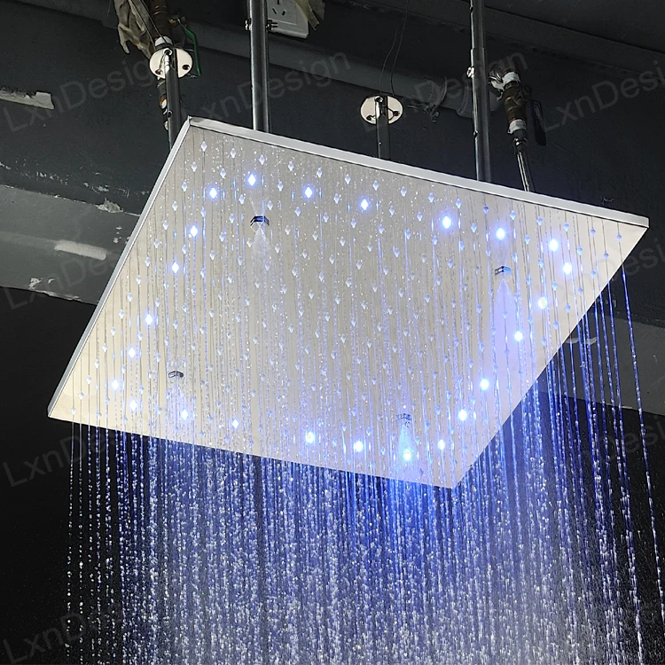 Роскошные LED Для ванной Shower 304 SUS зеркало Панель 500x500 потолочный Дождь туман
