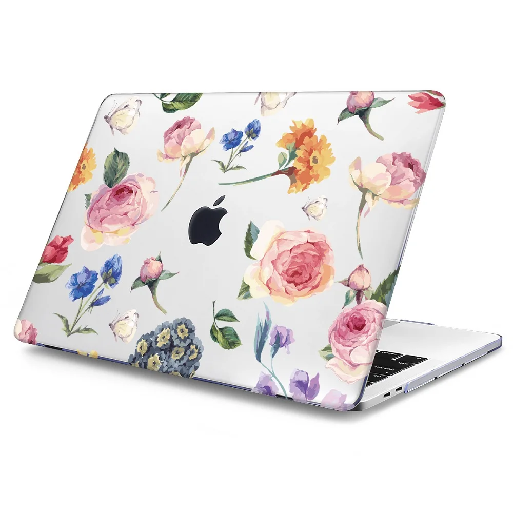 J076 Цветочный чехол для ноутбука Macbook Air 11 13 13,3 жесткий пластиковый чехол для macbook New Pro 12 13 15 с сенсорной панелью retina - Цвет: J076