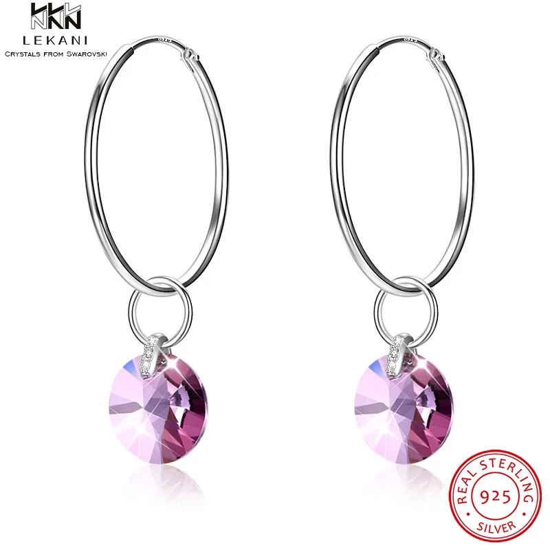 Серьги капельки LEKANI из кристаллов Сваровски 925 пробы модные романтичные серьги с