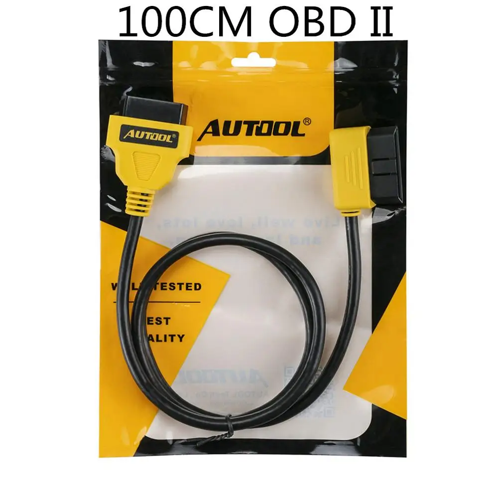 AUTOOL OBD2 удлинитель OBD адаптер расширение Obdii разъем для запуска IDIAG Easydiag Pro Pro3 V+ GOLO Mdiag ELM327 AL519 - Цвет: 100 CM