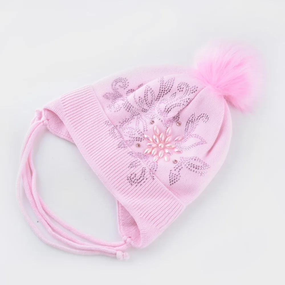 Зимняя шапка и шарф теплые однотонные Цвет вязаные шапки с жемчугом из