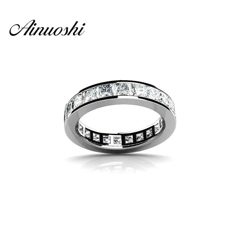 AINOUSHI 925 пробы серебряные кольца для женщин полное развлечение обручальные