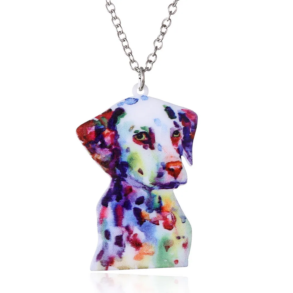 dog 2 Новинка, акриловый дракон, модное ювелирное изделие для женщин, Bijoux, рождественские подарки, аксессуары, винтажное животное, собака, домашние животные, кошка, лошадь, ожерелье и подвеска - Окраска металла: dog 2