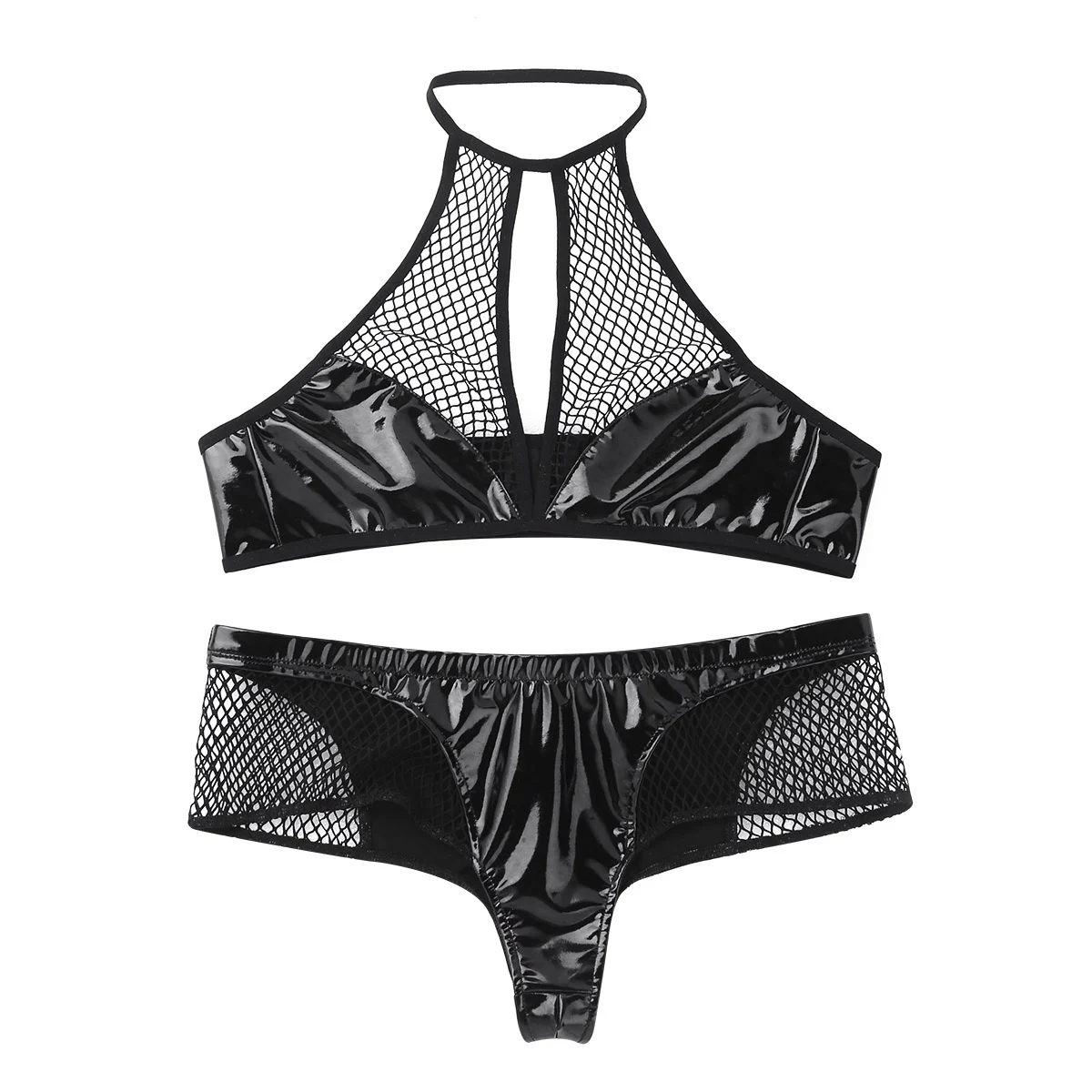 Женские эротические костюмы сексуальное нижнее белье из искусственной кожи