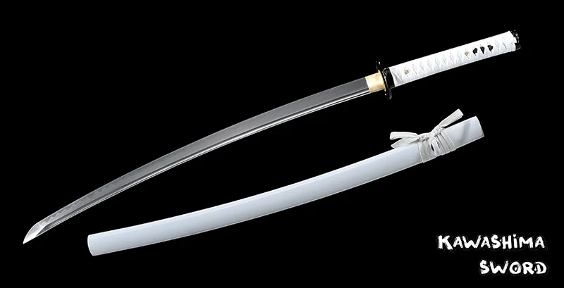 Real Katana T10 Steel Clay Tempered Handmade Samurai Sword Full Tang For Sale Ready For Cutting Bamboo-New Arrival-White
