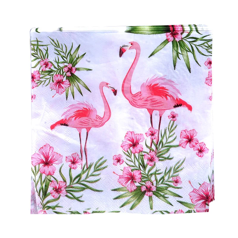 INS белые красивые цветы бумага с Фламинго салфетки кафе и вечерние украшение в