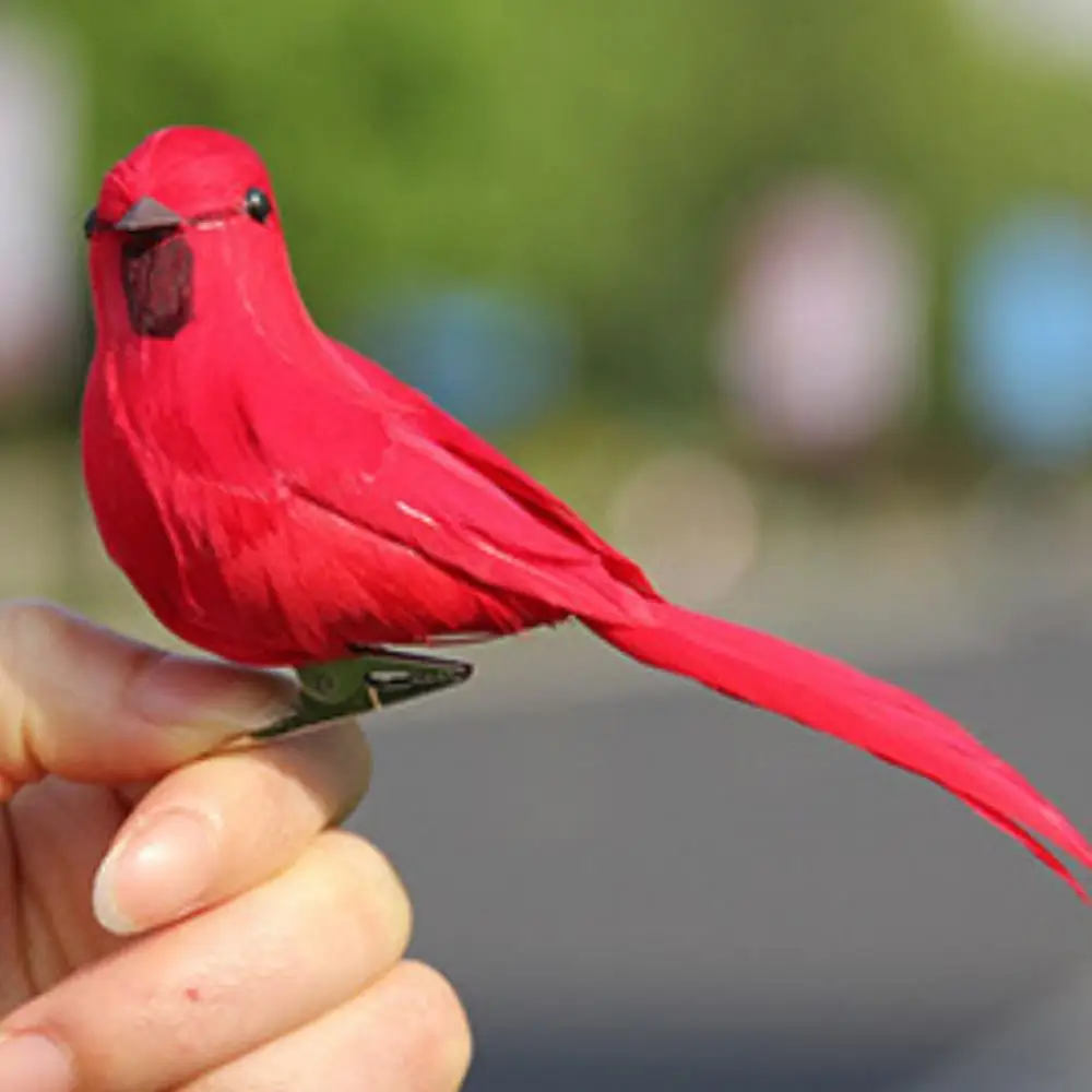 Прекрасные реалистичные Маленькие Птицы с зажимом искусственные перья