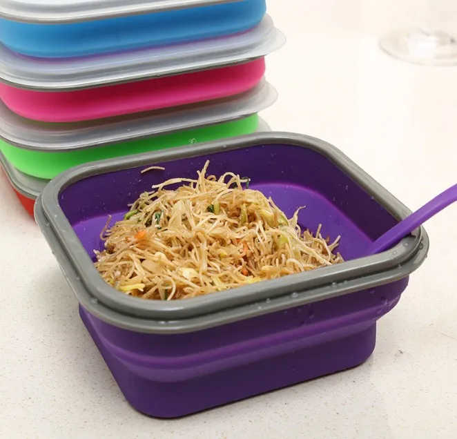 5 цветов детский здоровый Ланч бокс складной контейнер для хранения пищи