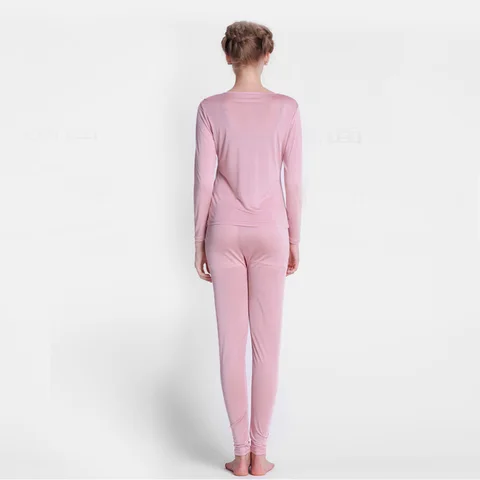 Вязаные женские кальсоны из натурального шелка, здоровый шелк, нижнее белье, нижнее белье с длинными рукавами и круглым воротником, одежда для здорового сна, г