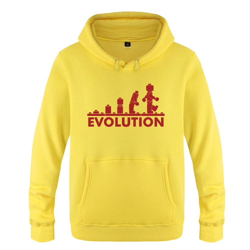 LEGO EVOLUTION Sheldon Cooper Funny Creative Sweatshirts Men 2018 Mens Hooded Fleece Pullover Hoodies | Мужская одежда