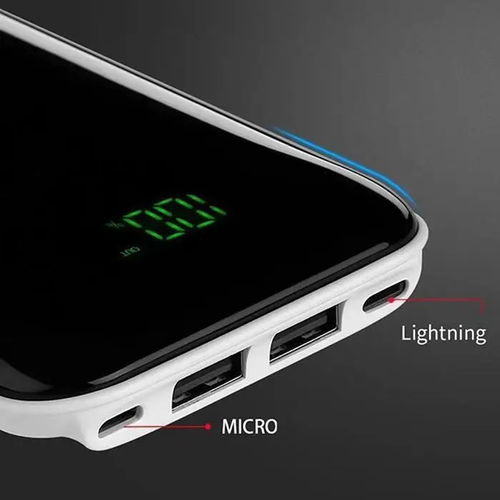 Портативный Ультратонкий внешний аккумулятор 20000 мАч с двумя usb портами для iPhone