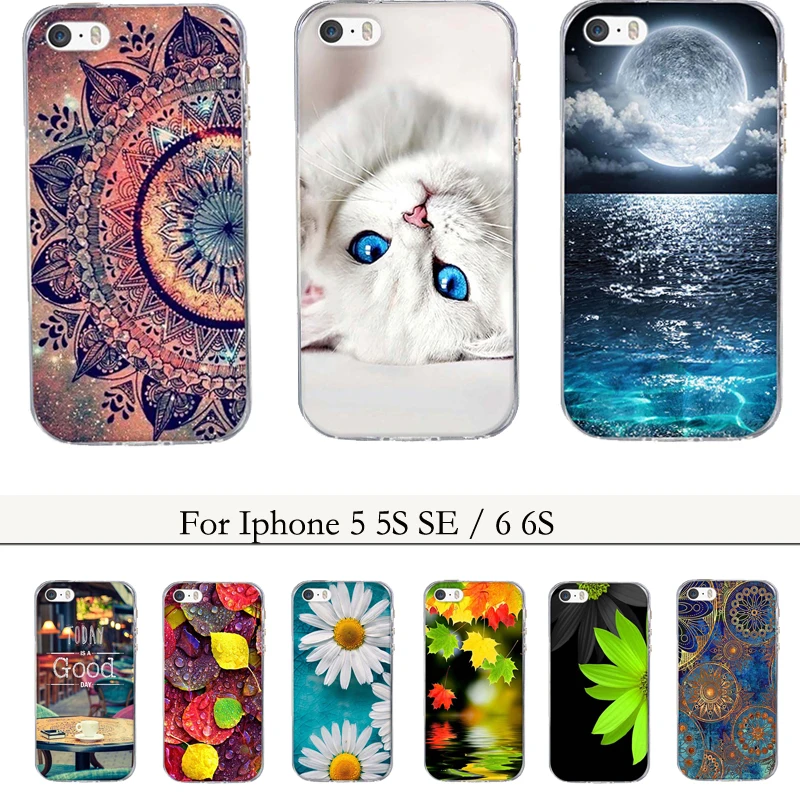 Чехол для Iphone 5 5s SE 3D сброса и силикона с откидной крышкой чехол 6 6s S s телефона из