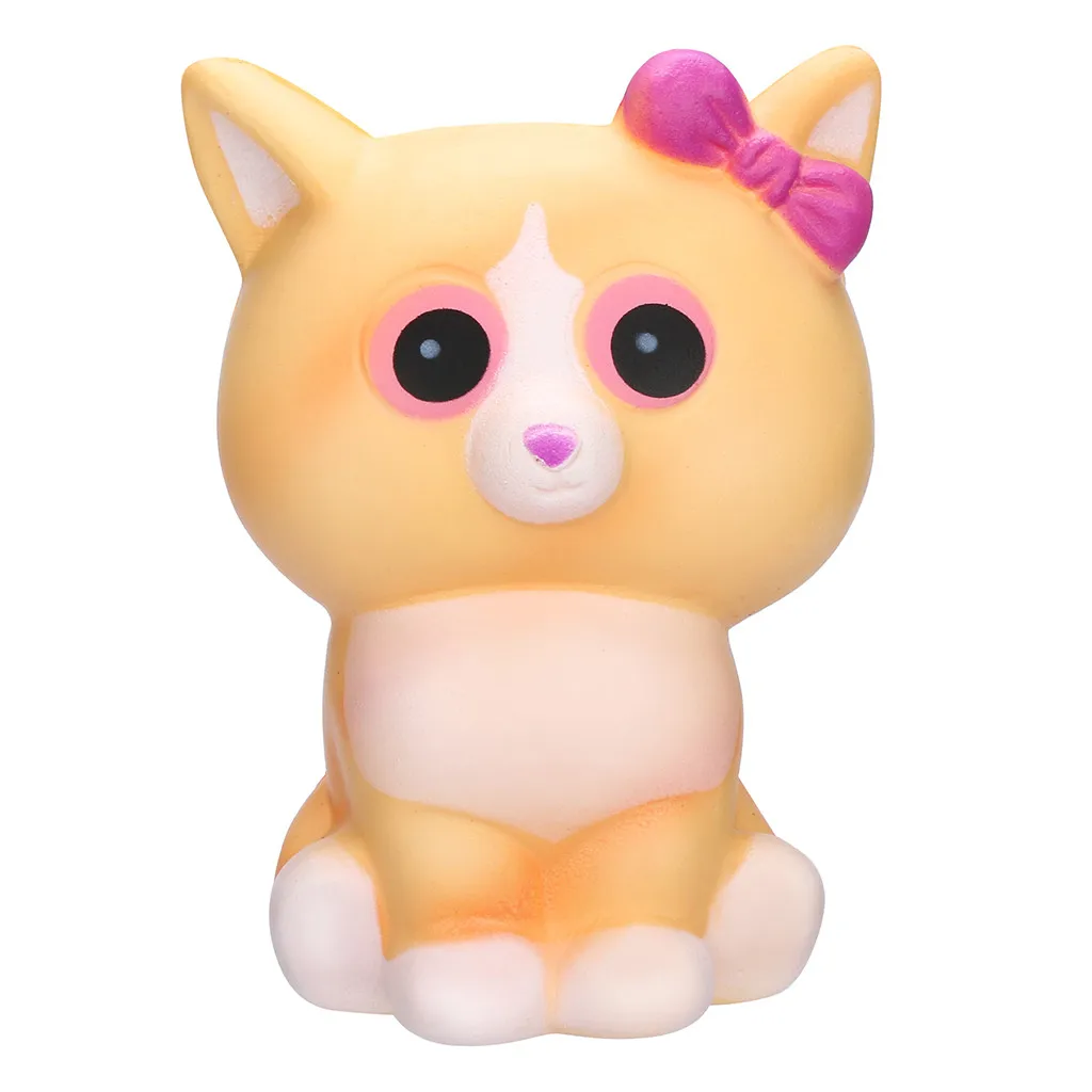 Эластичные экологически чистые антистресс для кошек Kawaii белый крем