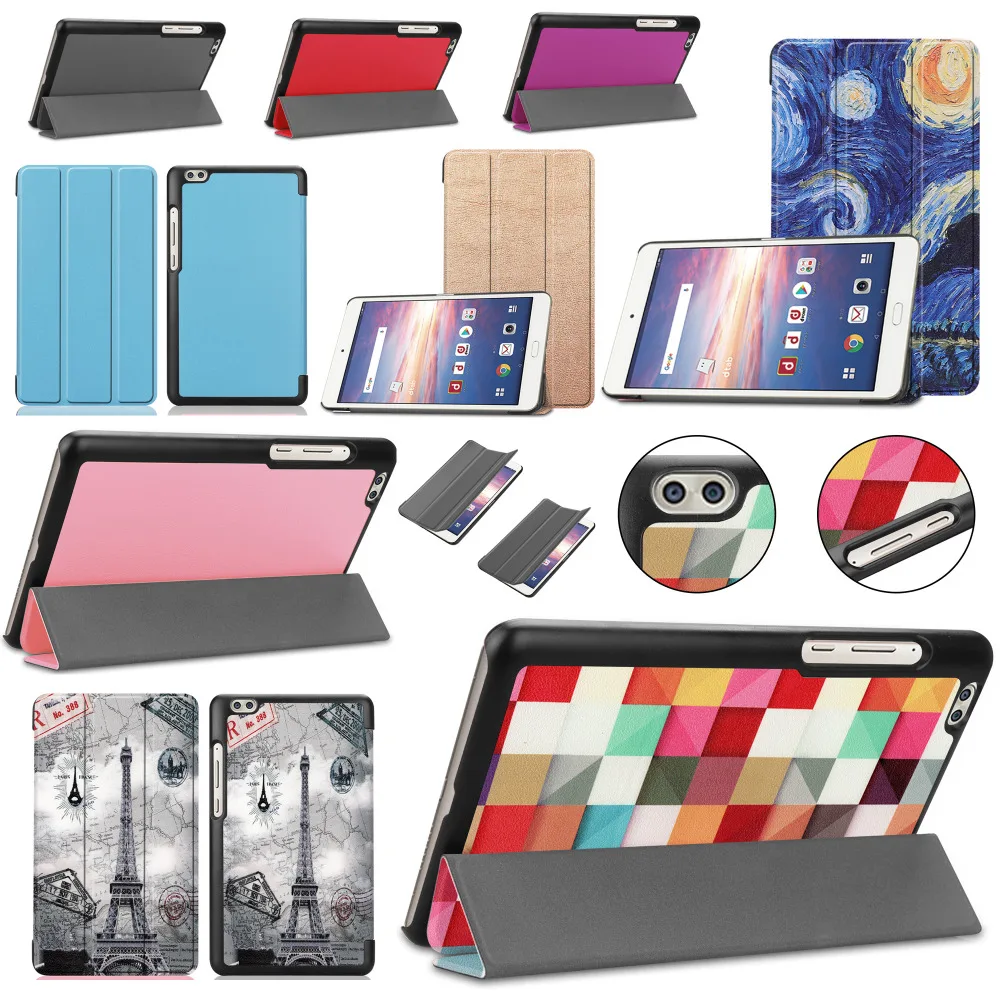 Тонкий кожаный чехол-книжка с откидной крышкой и принтом чехол магнитной