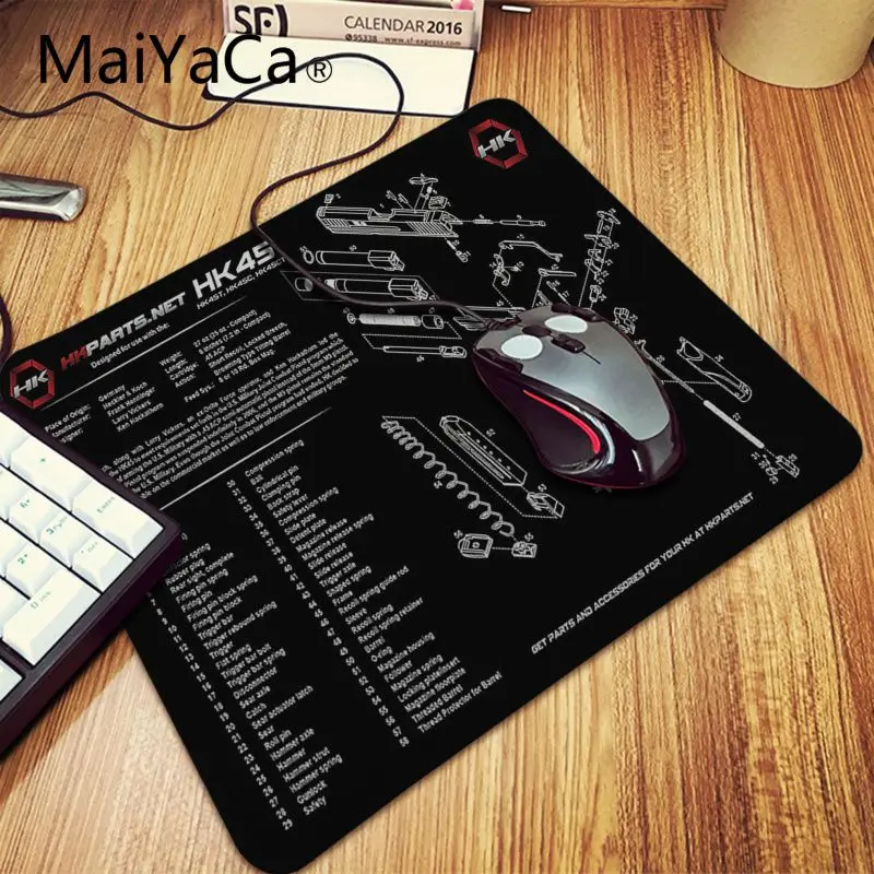 Lock Edge 18x22cm MaiYaCa CS GO части пистолета m14 AR-15 HK45 AK47 98K офисные мыши игровой коврик для мыши мягкое излучение для украшения рабочего стола коврик для мыши - Цвет: Lock Edge 18x22cm