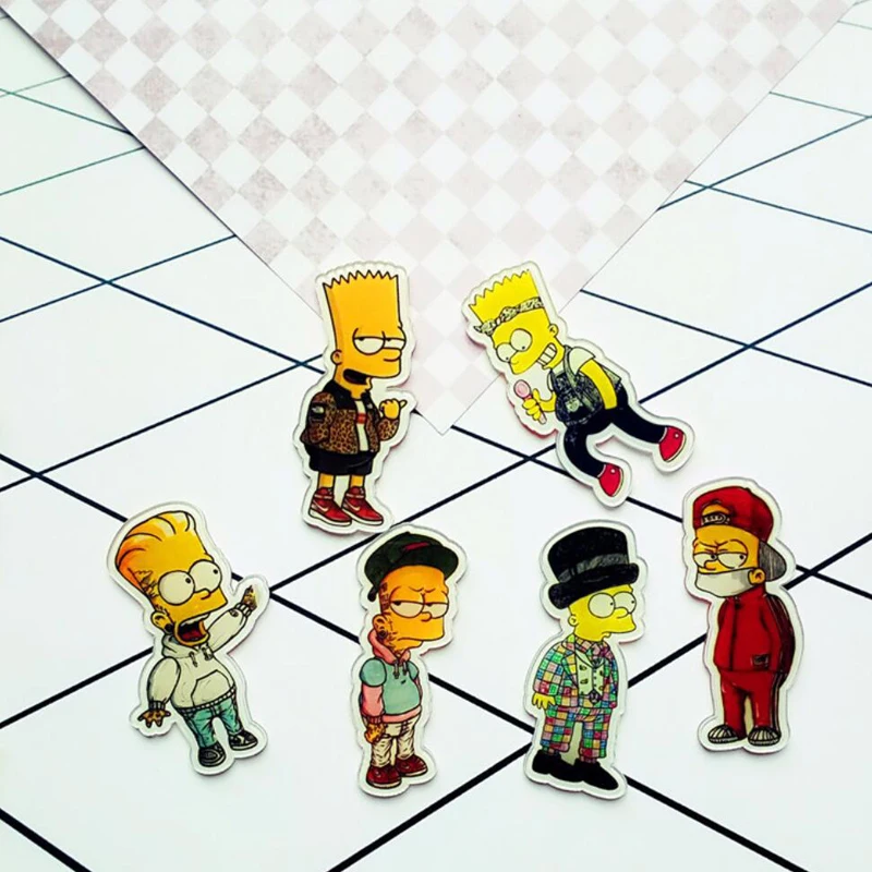 Акриловая брошь мультфильм японское аниме Cool Simpson 1 шт. броши для рюкзака