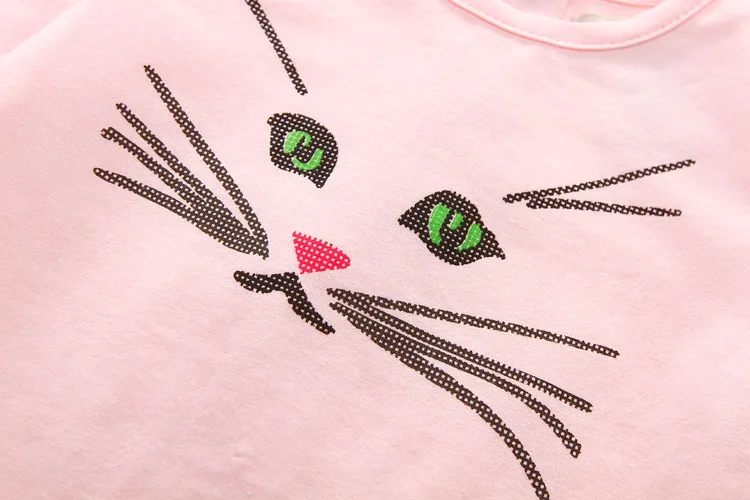 100% хлопок повседневные футболки для маленьких девочек розовая футболка с