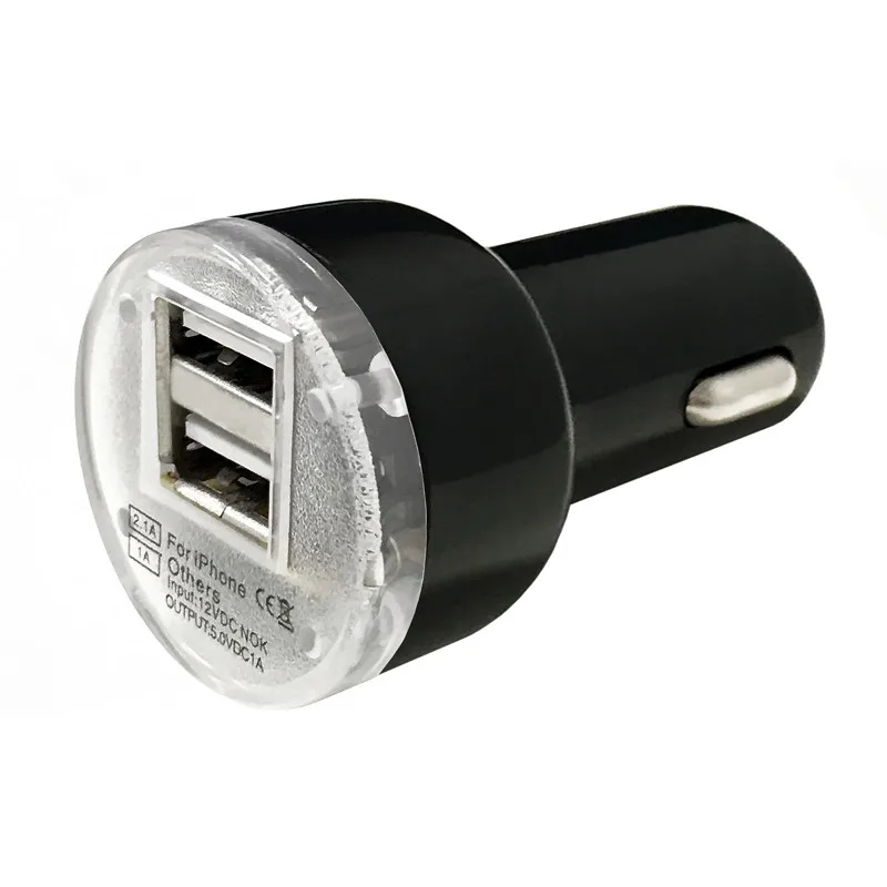 Новинка, микро Универсальный двойной 2 порта, USB Автомобильное зарядное устройство для iPhone, iPad, Мини Автомобильное зарядное устройство, адаптер, автомобильный прикуриватель