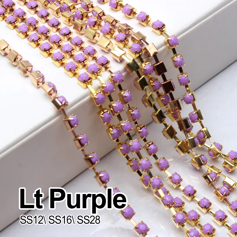 Горячая распродажа акриловой стразовой цепочки 17 цветов SS12/SS16/SS28 с золотыми когтями для одежды, бесплатная доставка.