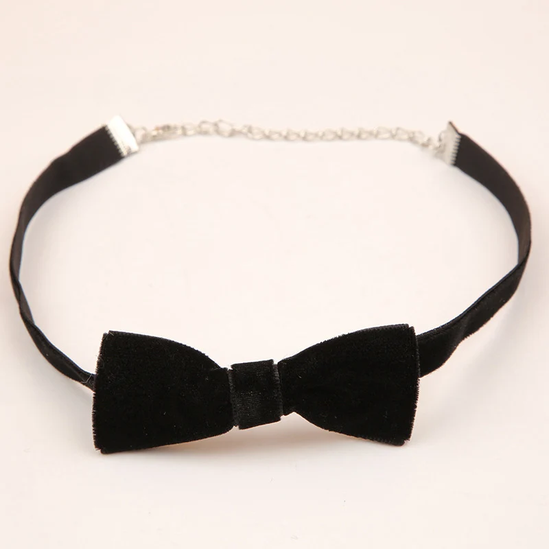 Fashion Bowknot Black Chokers Necklaces Gifts for Women Girls Bell Necklace Jewelry Chocker Bow collares harajuku Punk Wholesale | Украшения