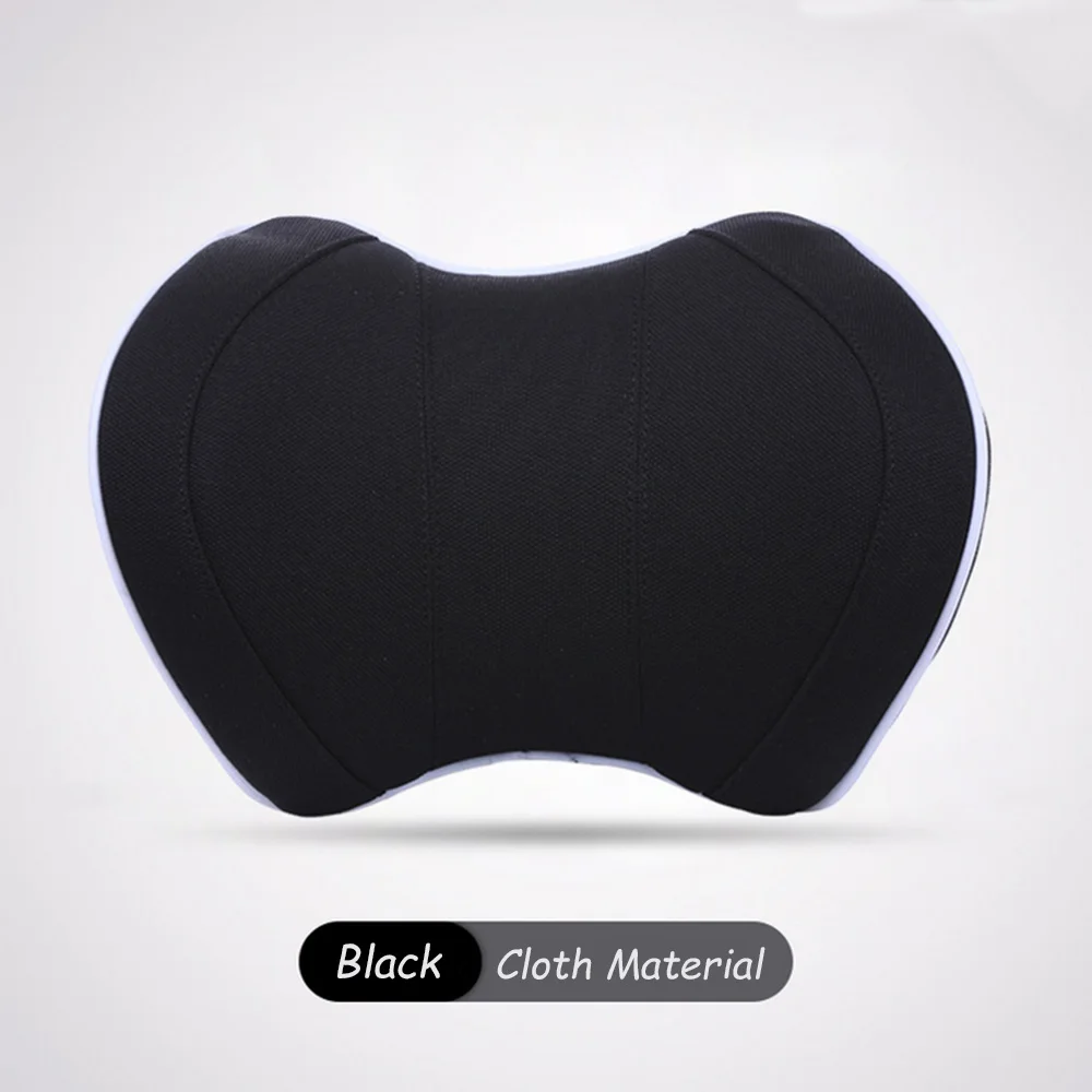 Black-Cloth JINSERTA Автомобильная подушка для шеи из искусственной кожи с эффектом памяти, Автомобильная подушка для сиденья, подушка для спины и шеи, автомобильные аксессуары, подголовник - Цвет: Black-Cloth