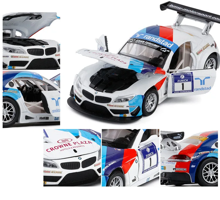 1/32 Z4-GT3, игрушечный автомобиль, модель автомобиля из сплава, детские игрушки, подлинный коллекционный подарок для внедорожника