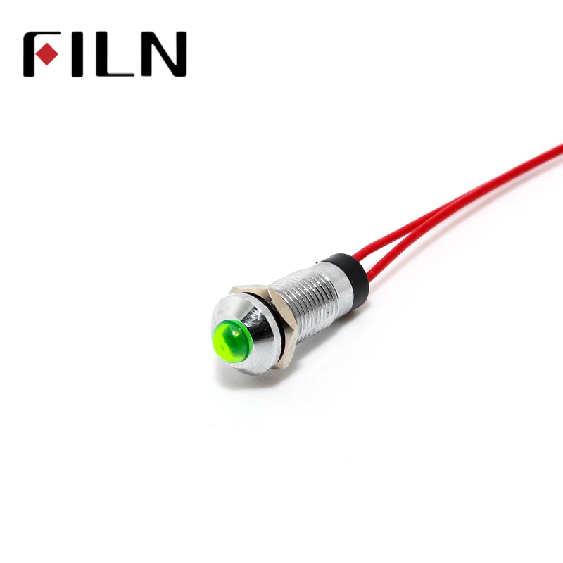 Светодиодная металлическая сигнальная лампа FILN FL1M 8SW 2 8 мм красный желтый синий