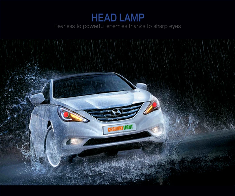 Тип СВЕТОДИОДА направленного света CNSUNNYLIGHT-для hyundai Sonata 2011/2012/2013/ Автомобильные фары в сборе W/светодиодный демон Eyes DRL указатели поворота Plug& Play