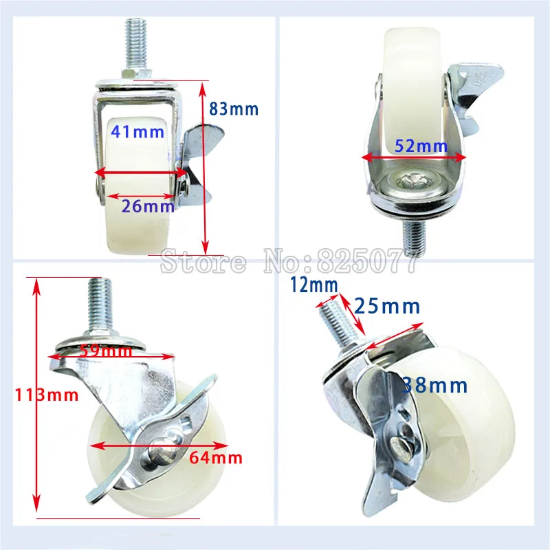 Новые 2 5 'прочные нейлоновые резиновые колеса промышленности колесики для