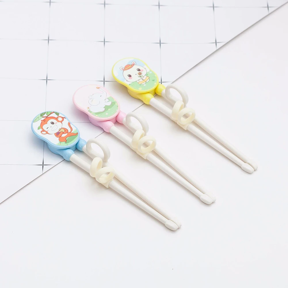 Детские пластиковые палочки для еды с милыми мультяшными животными многоразовая