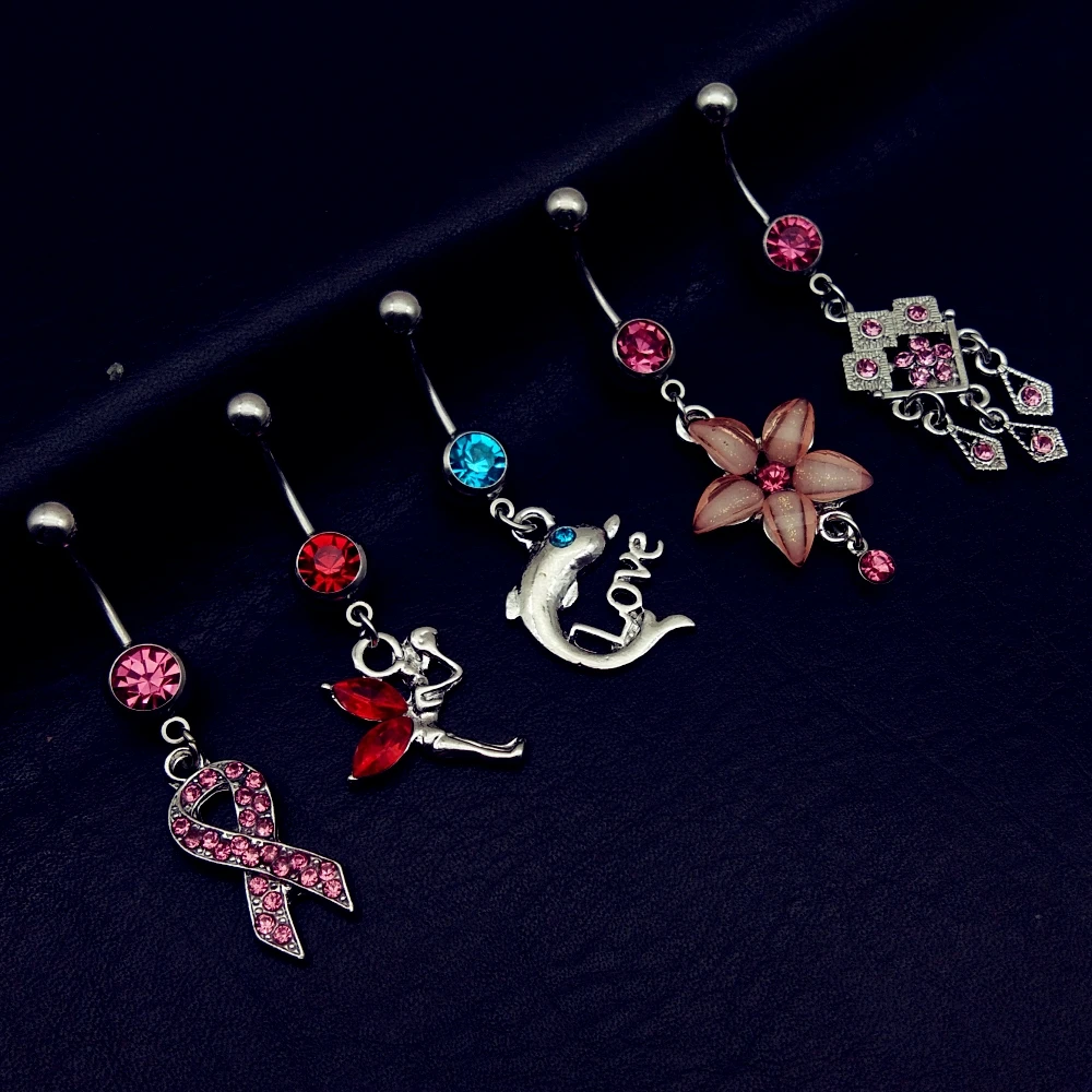 5 шт. смешанный стиль розовой лентой Ангел кисточкой цветок дельфин висячие