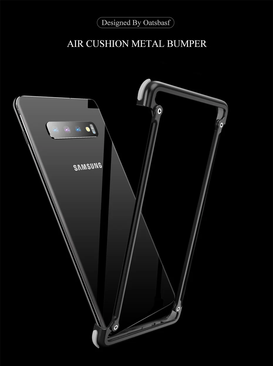 OATSBASF подушка безопасности металлический чехол для samsung Galaxy S10 персональная подушка безопасности оболочка для Galaxy S10 металлический бампер крышка чехол