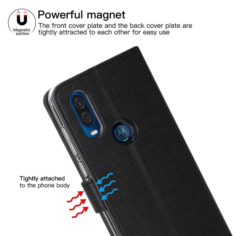Винтажный кожаный флип-чехол для Motorola Moto One Vision кошелек с кармашком магнитный штатив Обложка для книги для Motorola Moto One Vision