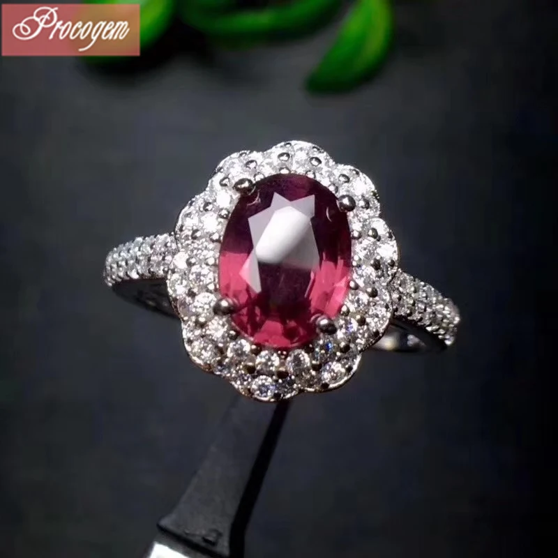 Натуральный пироп гранат кольца для женщин хорошие подарки 6x8 мм 1.8ct натуральный