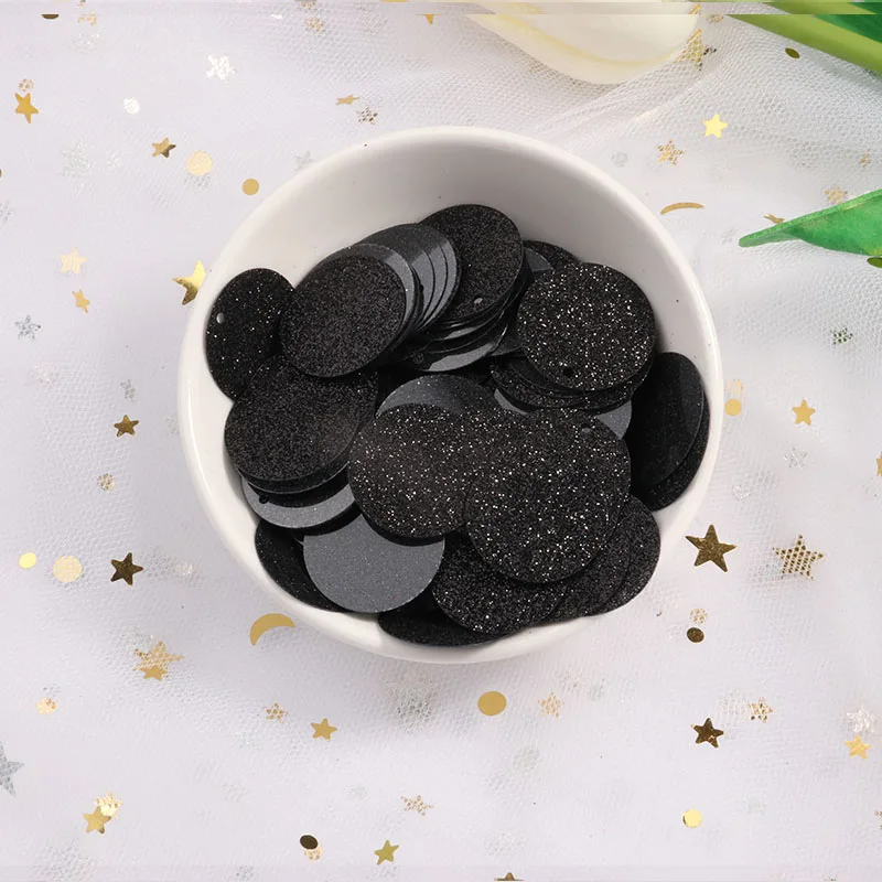 Black ISequins 90 шт./лот Размеры 20 мм блестками плоский круглый из ПВХ пайетки с блестками шить свадебное Craft одежды швейные Поставщики - Цвет: Black