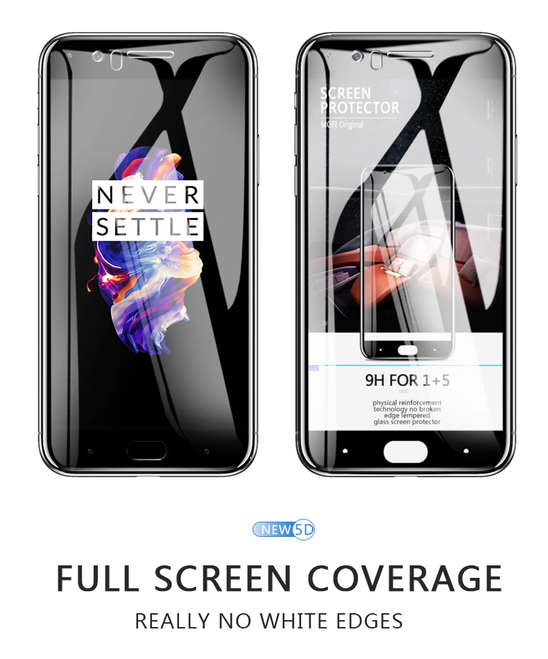 Oneplus 5 стекло oneplus 5 закаленное защитное стекло для экрана 1+ 5 MOFi oneplus 5 Защитная пленка полное покрытие 9H 2.5D черное op5 стекло