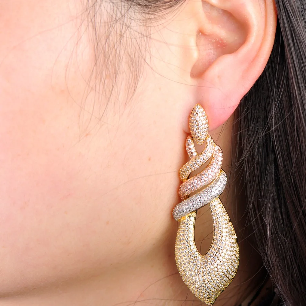 Женские серьги подвески Dazz сережки из меди с фианитами|max brinco|dangle earringsearrings max |